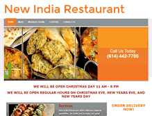 Tablet Screenshot of newindiarestaurant.com